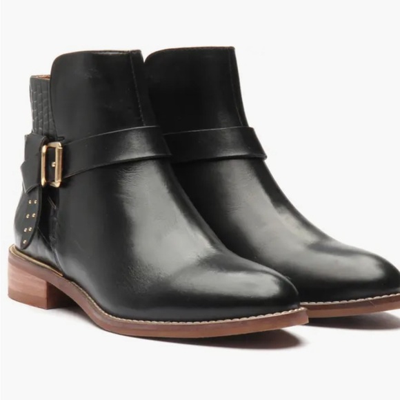NWT‎ Crevo Collie Leather Boot Booties Sz 9 BLACK - Picture 1 of 7